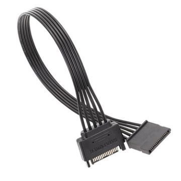 30cm SATA 15Pin Male/Female Extension Cable - Durable HDD Power Connection - 1