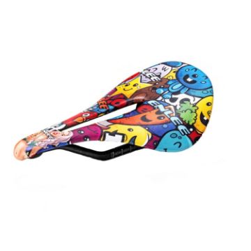 ENLEE E-ZD412 Carbon Fiber Bicycle Saddle - Graffiti Style - 1