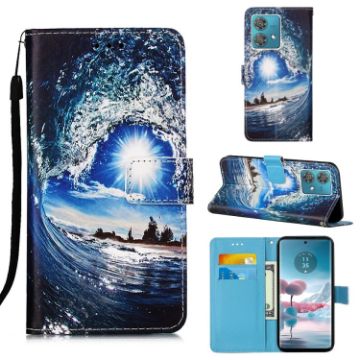 Motorola Edge 40 Neo Leather Phone Case - Waves And Sun - 1