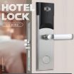 Picture of LOCSTAR 8088 RFID Card +Mechnical Key Unlock Hotel Door Lock (Matt Black)