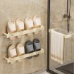 Picture of Short Traceless Wall Mounted Bathroom Slipper Rack Drainage Storage Shelf