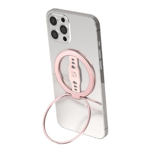 Picture of LiPUSEN LPS-201U Silicone Hand Clip Magsafe Cell Phone Holder With Magnetic Wireless Charger (Pink)