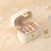 Picture of Mini Ring Box Portable Jewelry Box PU Leather Earring Jewelry Storage Box, Color: White