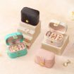 Picture of Mini Ring Box Portable Jewelry Box PU Leather Earring Jewelry Storage Box, Color: White