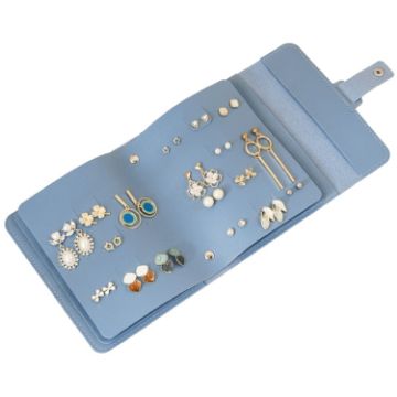 Picture of Book Shaped Jewelry Bag Large capacity Travel Portable Multifunctional Earring Storage Bag, Color: Blue