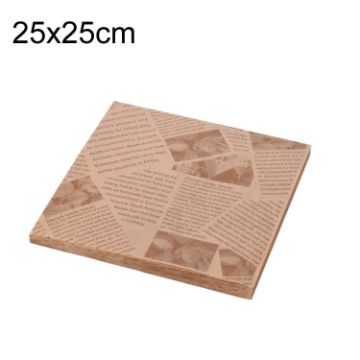Picture of 500sheets/Pack Deli Greaseproof Paper Baking Wrapping Paper Food Basket Liners Paper 25 x 25cm Brown
