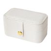 Picture of Leather Mini Jewelry Box Portable Travel Earring and Ring Storage Box, Color: White