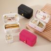 Picture of Leather Mini Jewelry Box Portable Travel Earring and Ring Storage Box, Color: Pink