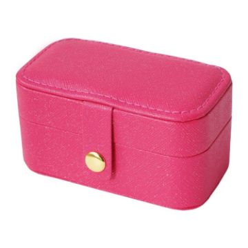 Picture of Leather Mini Jewelry Box Portable Travel Earring and Ring Storage Box, Color: Rouge Red