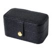 Picture of Leather Mini Jewelry Box Portable Travel Earring and Ring Storage Box, Color: Black