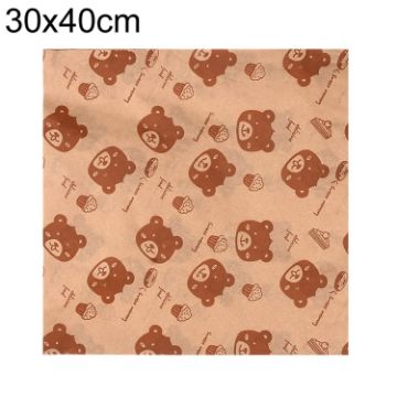 Picture of 100sheets/Pack Bear Pattern Greaseproof Paper Baking Wrapping Paper Food Basket Liners Paper 30x40cm