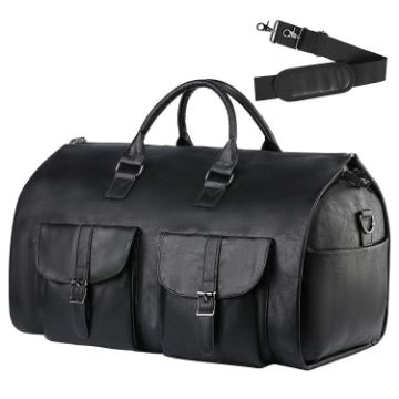 Picture of Large Capacity Foldable Travel Duffel Bag Outdoor Fitness Bag with Shoe Compartment, Color: Black