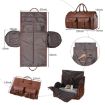 Picture of Large Capacity Foldable Travel Duffel Bag Outdoor Fitness Bag with Shoe Compartment, Color: Brown