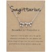 Picture of 12 Zodiac Signs With Diamonds Necklace Card Rhinestones Collarbone Chain Pendant, Style: Sagittarius Silver