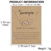 Picture of 12 Zodiac Signs With Diamonds Necklace Card Rhinestones Collarbone Chain Pendant, Style: Taurus Golden
