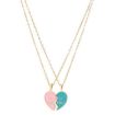 Picture of BEST FRIEND Love Lockbone Chain Matching Heart Pendant Friendship Card Necklace (Pink Blue)