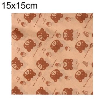Picture of 100sheets/Pack Bear Pattern Greaseproof Paper Baking Wrapping Paper Food Basket Liners Paper 15x15cm