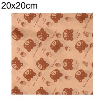 Picture of 100sheets/Pack Bear Pattern Greaseproof Paper Baking Wrapping Paper Food Basket Liners Paper 20x20cm