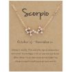 Scorpio Golden Zodiac Necklace with Diamonds - Rhinestone Collarbone Pendant - 1