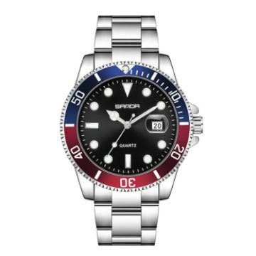 Picture of SANDA 1099 Steel Belt Electronic Watch Men Quartz Watch Simple Personalized Wristwatch (Blue Red Circle)