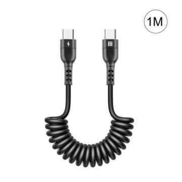 Picture of HAWEEL 1m 5A USB-C/Type-C to USB-C/Type-C Retractable Coiled PD Fast Charging Cable