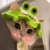 Picture of Pet Headgear Props Cats And Dogs Knitted Hat Headwear, Size: M (Pink Flower)