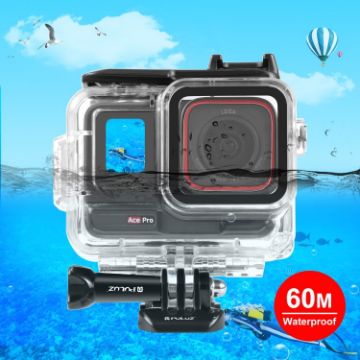 Picture of For Insta360 Ace Pro PULUZ 60m Underwater Waterproof Housing Case with Base Adapter & Screw (Transparent)