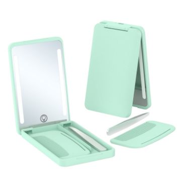 Picture of LED Cosmetic Mirror Rechargeable Smart Fill Light Travel Portable Set (Green)