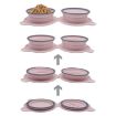 Picture of Silicone Folding Pet Bowl Outdoor Portable Double Bowl Anti-Sigh Slowly Eclipse Retractable Dog Pot (Pink)