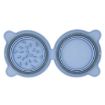 Picture of Silicone Folding Pet Bowl Outdoor Portable Double Bowl Anti-Sigh Slowly Eclipse Retractable Dog Pot (Sky Blue)