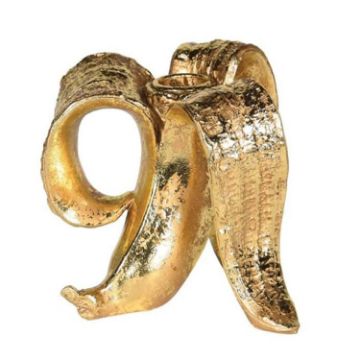 Banana Candle Holder Resin Ornament (Golden) - 1