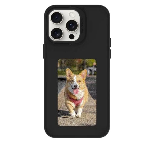 iPhone 14 Pro Max NFC E-ink Screen DIY Phone Case - Black - 1
