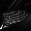 Picture of Glitter Car Center Console Cover Mat PU Leather Car Armrest Cover 32x19cm (Black)