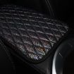 Picture of Glitter Car Center Console Cover Mat PU Leather Car Armrest Cover 32x19cm (Black)