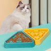 Picture of Triangle Bone Pet Slow Food Bowl Dogs Cats Eating Bowls (Yellow)
