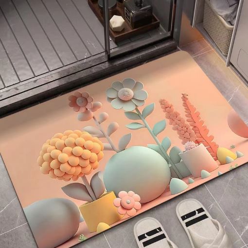 Picture of 40 x 60cm 3D Oil Painting Diatom Mud Absorbent Floor Mat Non-slip Carpet (Style 03)