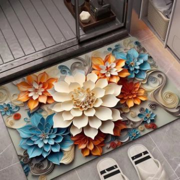 Picture of 40 x 60cm 3D Oil Painting Diatom Mud Absorbent Floor Mat Non-slip Carpet (Style 02)