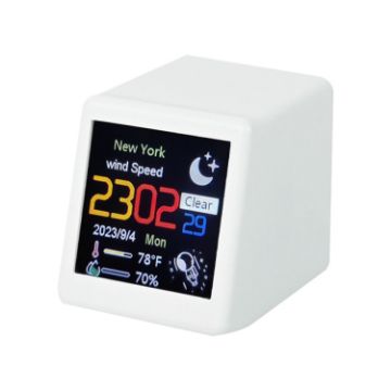 Picture of Wifi Networked Weather Clock No APP Required Photo Album with Gif Animation (White)