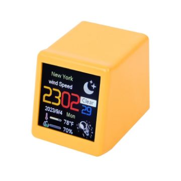 Picture of Wifi Networked Weather Clock No APP Required Photo Album with Gif Animation (Yellow)