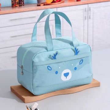 Picture of Cartoon Portable Lunch Bag Oxford Cloth Insulation Meal Bag, Style: Horizontal Blue