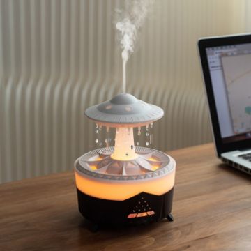 Picture of UFO Water Drop Aromatherapy Humidifier Desktop Remote Control Diffuser, Plug: UK Plug (Black)