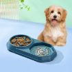 Picture of Bone Slow Food Lick Bowl Pet Diet Double Bowl Dog Cat Food Bowl (Blue)