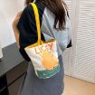 Picture of Oil Painting Style Cartoon Handbag Outdoor Portable Cute Single-shoulder Bag, Color: Yellow