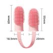 Picture of 2pcs Pet Teeth Cleaning Dual Finger Toothbrush Dogs And Cats Oral Cleaning Tools (Grass Yellow)