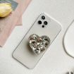 Picture of Rhinestone Heart-shaped Desktop Portable Stable Retractable Airbag Mobile Phone Holder, Color: White