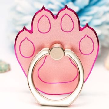 Picture of Multifunctional Metal Cartoon Cats Claw Cell Phone Ring Holder, Color: Rose Red Edge Rose Golden