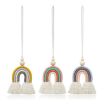 Picture of Hand-woven Wood Beads Cotton Rope Rainbow Car Aromatherapy Pendant (Pink)