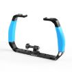 Picture of PULUZ Dual Silicone Handles Aluminium Alloy Underwater Diving Rig for GoPro, Other Action Cameras and Smartphones (Blue)