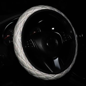 Picture of Glitter Car Steering Wheel Cover Three-dimensional Without Inner Ring Tightness Car Accessories 38cm (White)