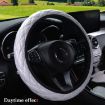 Picture of Glitter Car Steering Wheel Cover Three-dimensional Without Inner Ring Tightness Car Accessories 38cm (White)
